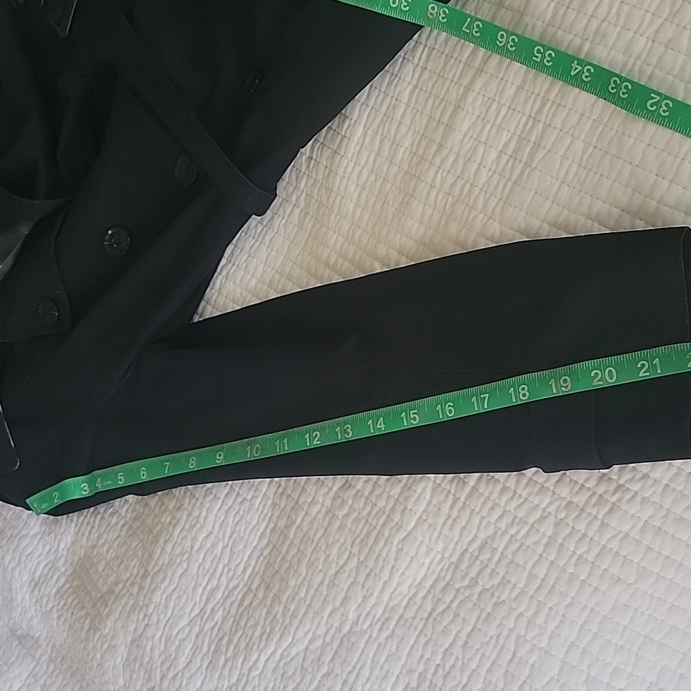 Banana Republic Black Trench Coat Double-Breasted Classic - Picture 6 of 6